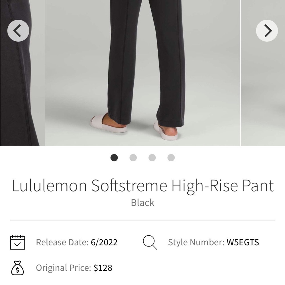 Lululemon Athletica Black Trousers High-Rise Softstreme